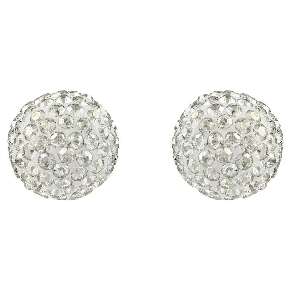Elegant Swarovski Crystal Disco Ball Earrings with Sterling Silver Posts Small